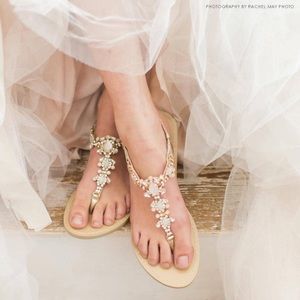 NEW! BHLDN Bella Belle bejeweled wedding sandal - never worn size 6.5